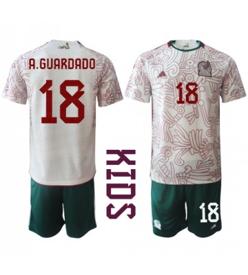 Lacne Dětský Futbalové dres Mexiko Andres Guardado #18 MS 2022 Krátky Rukáv - Preč (+ trenírky)